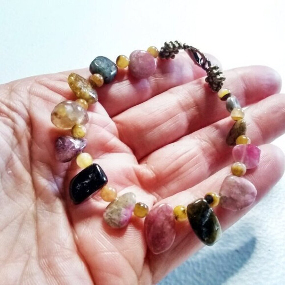 Semi-Precious Stone Beads: Rhodochrosite Ametrine Agate +++ | Mostly Pink Colors - Picture 2 of 10